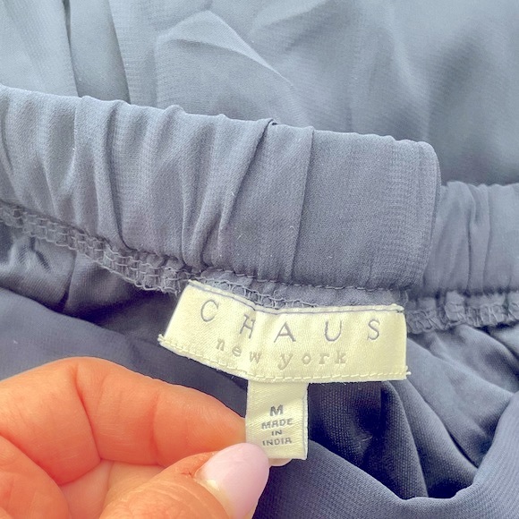 Chaus Mesh Palazzo Pants Stylish Fancy Dark Blue Navy - Picture 6 of 10